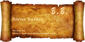 Barna Balázs névjegykártya